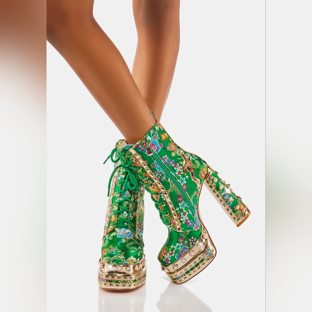 Green Richie Rich Boots